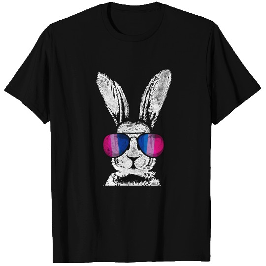 Bisexual Bi Pride Flag Rabbit T-shirt