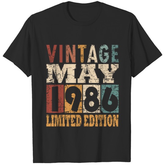 Discover 1986 vintage born in May gift T-shirt