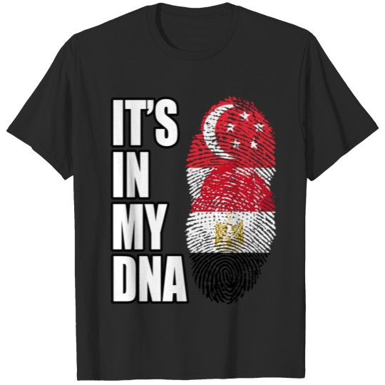 Discover Singaporean And Egyptian Vintage Heritage DNA Flag T-shirt