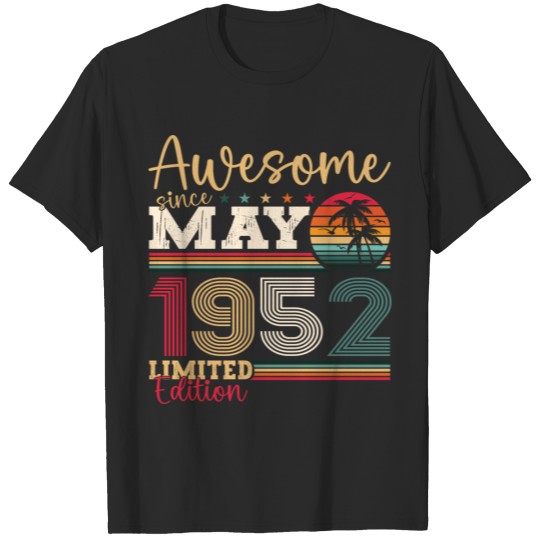 Discover Vintage 1952 Awesome Since May 1952 Birthday Gift T-shirt
