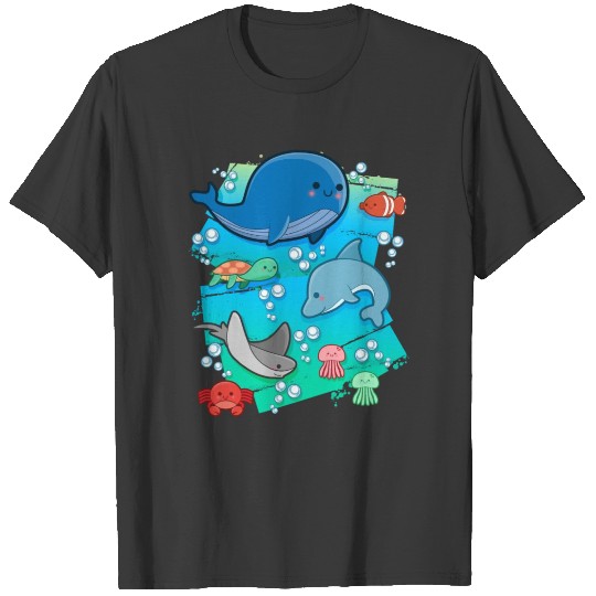 Sea Life Ocean Animals and Marine Mammals Lover T-shirt