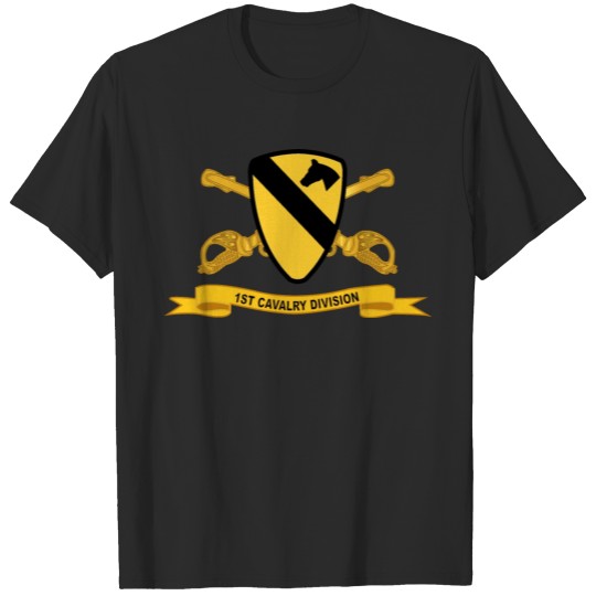Discover Army 1st Cavalry Division SSI wo White Border w Br T-shirt