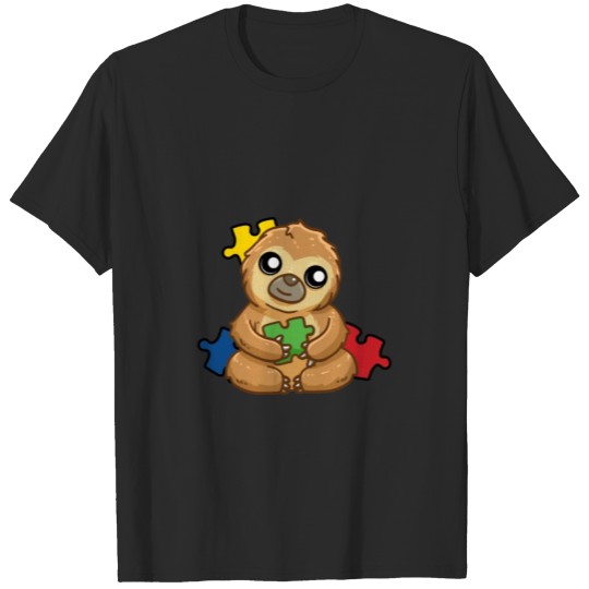 Discover Cute Sloth Puzzle Kids Autism Awareness Month T-shirt