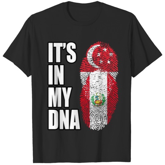 Discover Singaporean And Peruvian Vintage Heritage DNA Flag T-shirt