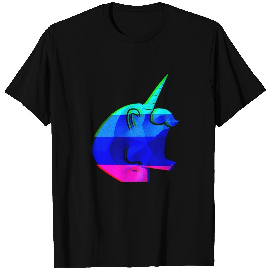 unicorn glitter blue icon gaming T-shirt