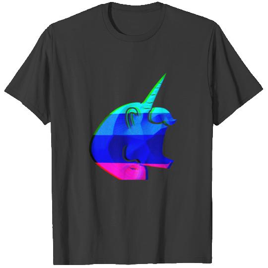 unicorn glitter blue icon gaming T-shirt
