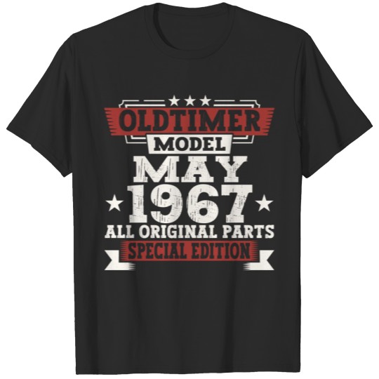Discover Vintage 1967 Oldtimer May 55th Birthday Fun Gift T-shirt