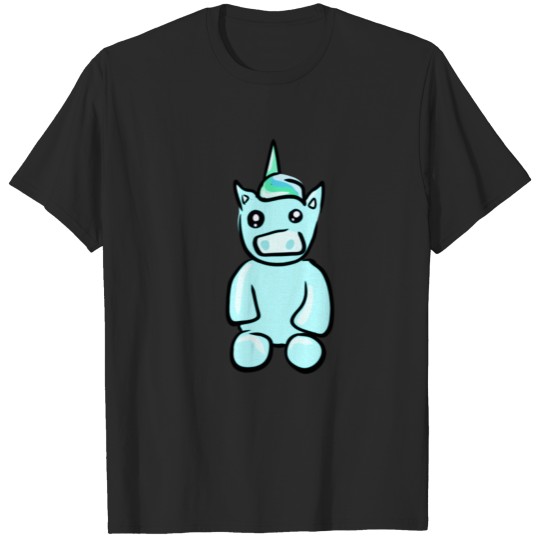 blue unicorn teddy cute icon T-shirt