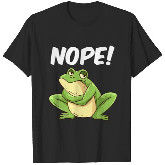 Discover funny frog Nope Sarcasm T-shirt