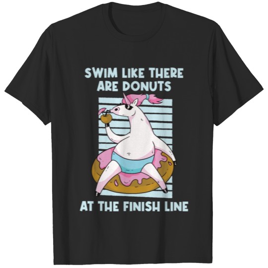 Discover Swim Like There Are Donuts Funny Swimming Gift T-shirt