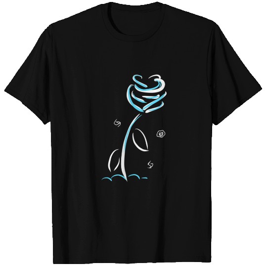 flower ice blue snow winter T-shirt