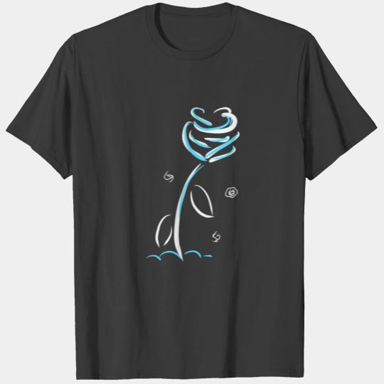 flower ice blue snow winter T-shirt