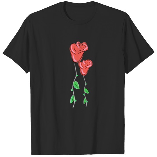 red roses flowers icon flower leaves plant T-shirt