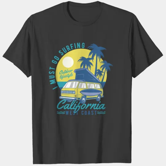 California west coast surfing T-shirt