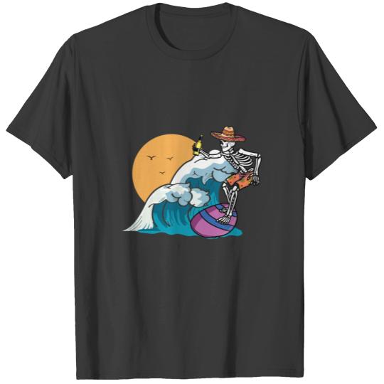 Beer Skeleton Surfing Mexico Happy Cinco De Mayo T-shirt