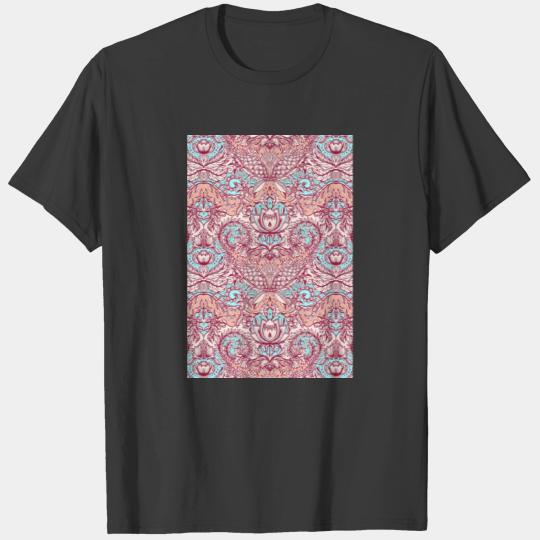 Natural Rhythm a hand drawn pattern in peach mint T-shirt