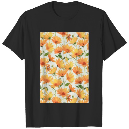 Discover Painted Radiant Orange Daisies T-shirt