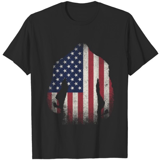 Discover Patriotic American Bigfoot Sasquatch T-shirt