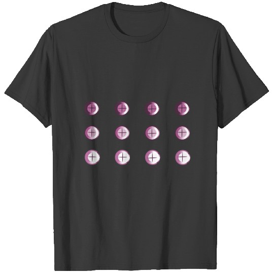 pibuttons pattern screws metal circles pattern snk T-shirt