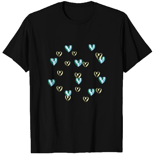 gohearts pattern symbol love heart silver shiny ld T-shirt