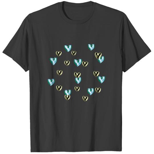 gohearts pattern symbol love heart silver shiny ld T-shirt