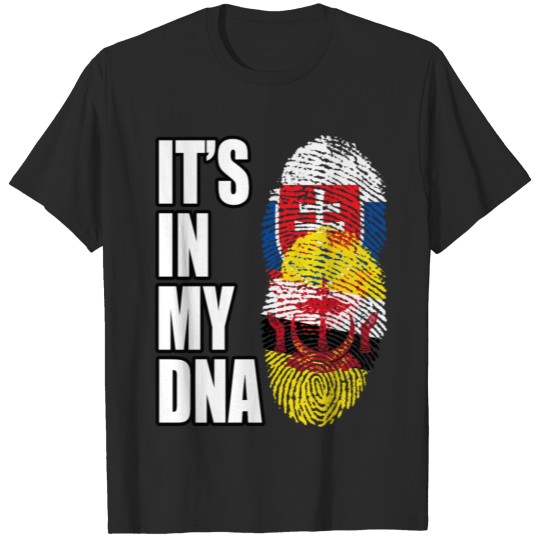 Slovak And Bruneian Vintage Heritage DNA Flag T-shirt