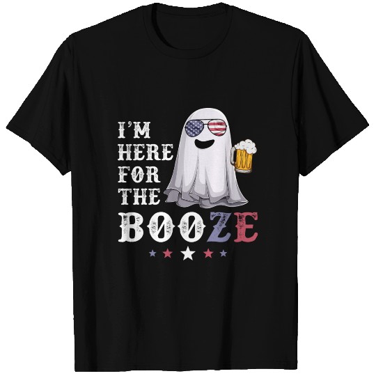 Ghost USA 4th of July Beer American Flag T-shirt