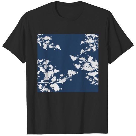 Cherry Blossom White And Teal T-shirt