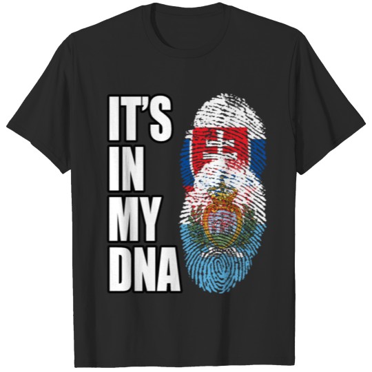 Discover Slovak And Sammarinese Vintage Heritage DNA Flag T-shirt