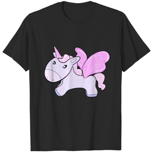 unicorn wings icon fairy tale pink T-shirt