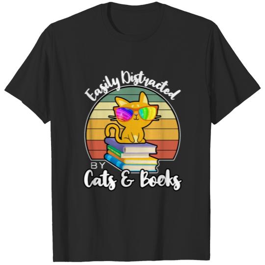 Discover Reader Distracted Book Black Cat T-shirt