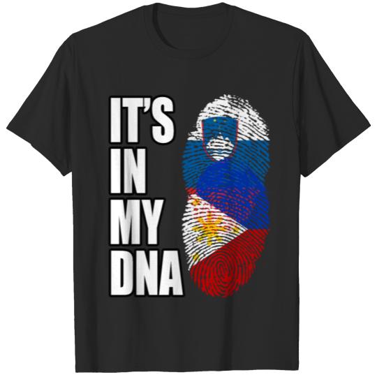 Discover Slovenian And Filipino Vintage Heritage DNA Flag T-shirt