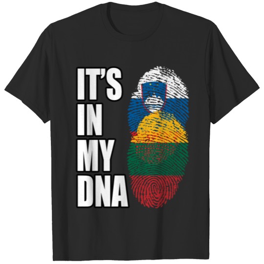 Discover Slovenian And Lithuanian Vintage Heritage DNA Flag T-shirt