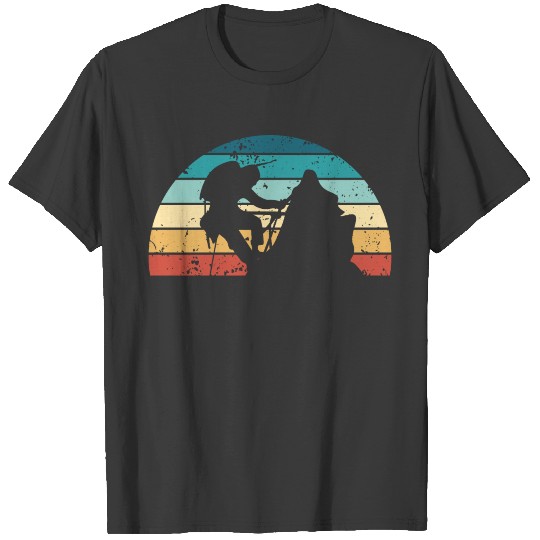 Retro Climbing Sunset Vintage Bouldering Sunrise T-shirt
