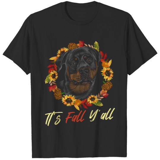 Discover It's Fall Y'all Rottweiler Autumn Fall Dog Lover T-shirt