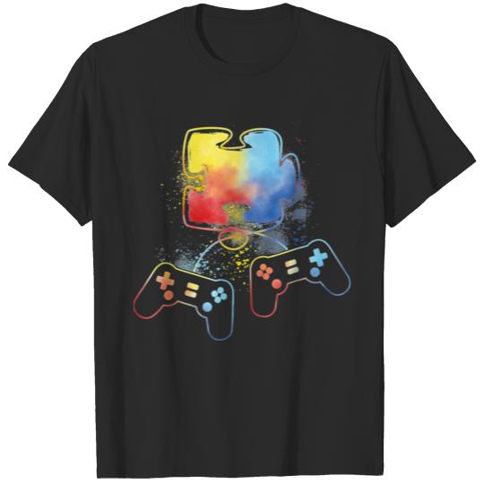Discover Autism Awareness Kids Video Gamer T-shirt