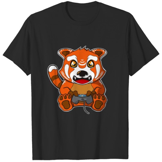 Discover Gaming Red Panda Cute Gamer T-shirt