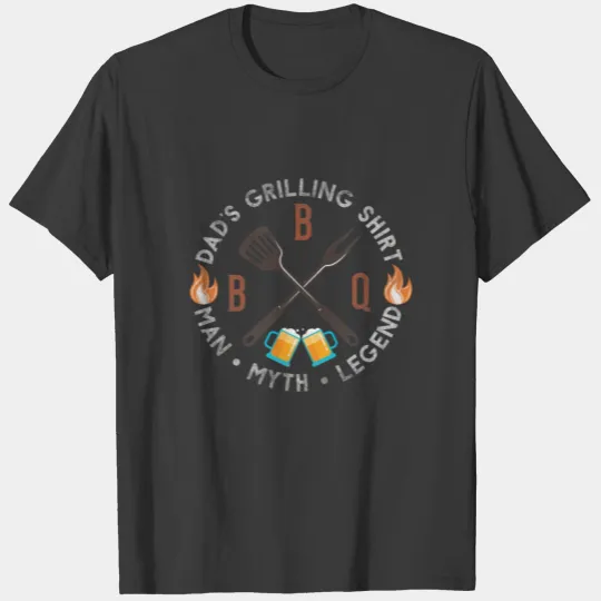 Old School Grilling Shirt for Dad BBQ Meats Father T-shirt
