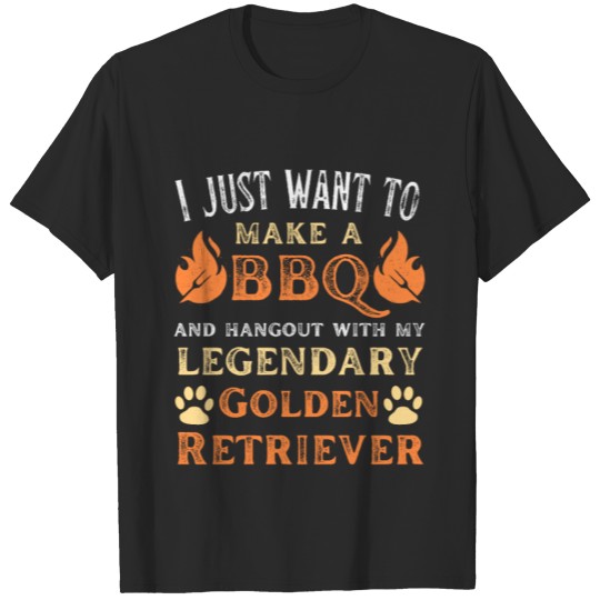 Discover BBQ grilling and golden retriever lovers T-shirt