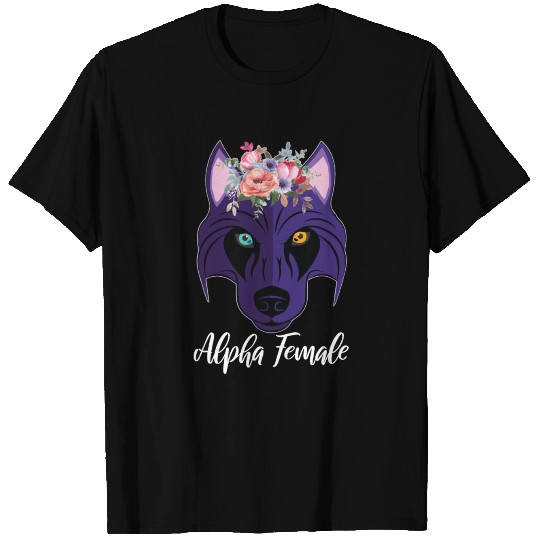 Wolf Husky Heterochromia Alpha Women Purple Femini T-shirt