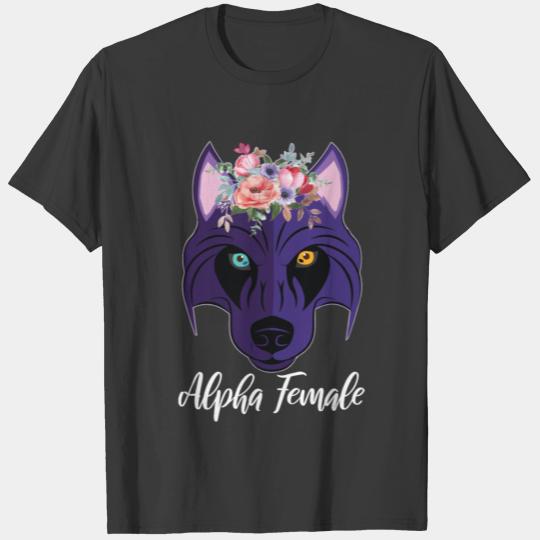 Wolf Husky Heterochromia Alpha Women Purple Femini T-shirt