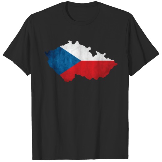 Discover Czech Republic - country border in national flag T-shirt