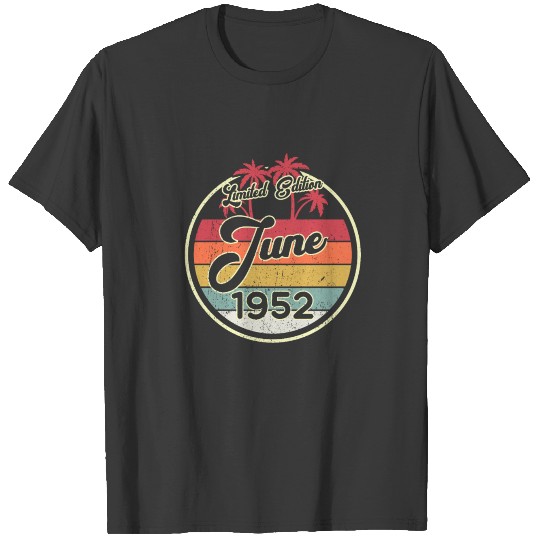 Vintage 80s June 1952 70th Birthday Gift Idea T-shirt