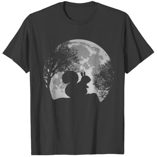 Squirrel Moon Silhouette Cute Squirrels T-shirt