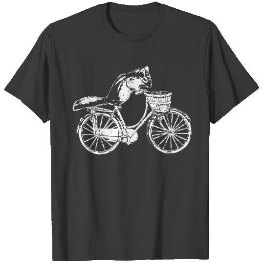 Retro Squirrel Riding Bike Funny Rodent T-shirt