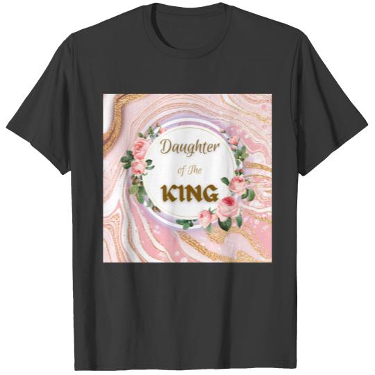 Daughter of The KING pink marble T-shirt