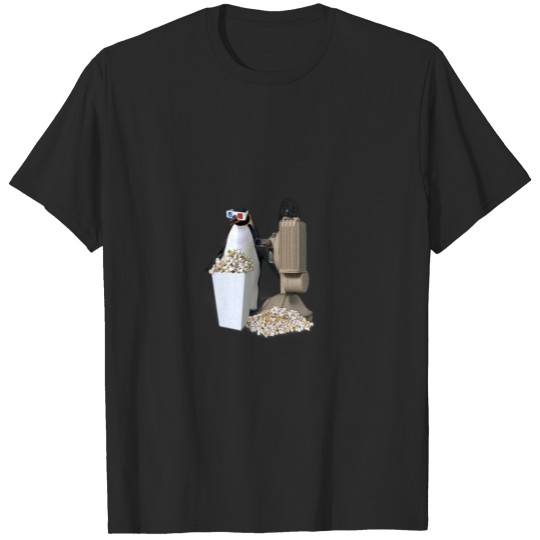 Discover Cartoon Penguin At Movie Night T-shirt