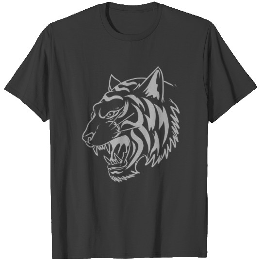 Tiger head illustration white T-shirt