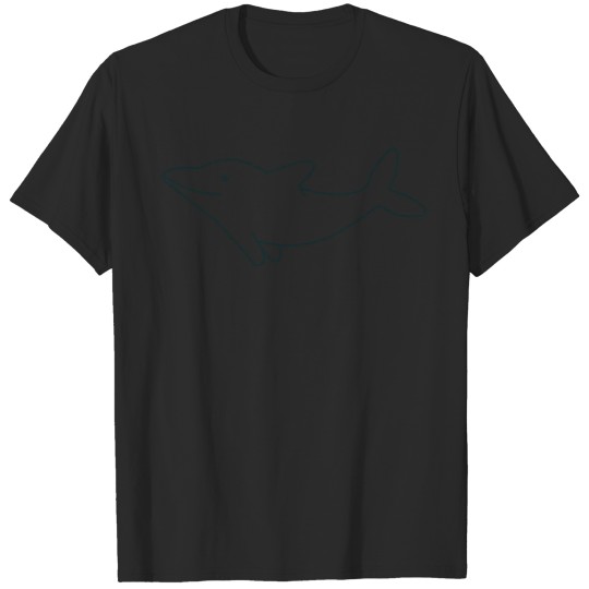 Discover line art happy dolphin T-shirt