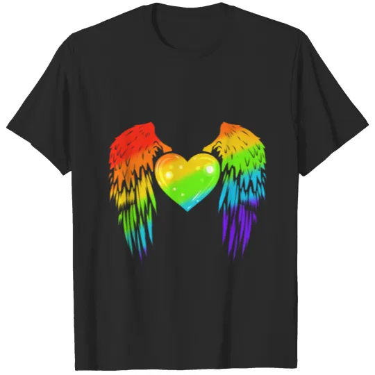 Discover Colorful Winged Heart LGBTQ Pride Month T-shirt